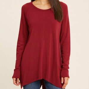 Soft Surroundings Maroon / Burgundy Oversized Tunic Sweater 2EU97 Lagenlook M